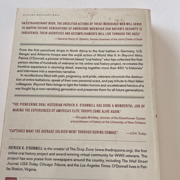 BEYOND VALOR WORLD WAR 2’s RANGERS and AIRBORNE VETERANS Patrick O’Donnell GUC - Picture 3 of 3